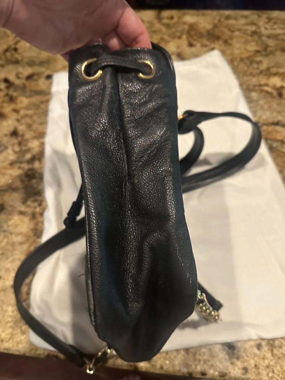 Chanel Vintage Black Caviar CC Backpack